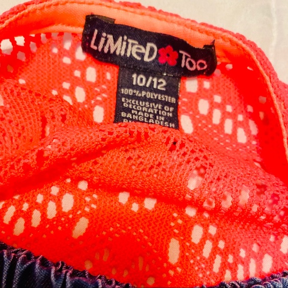 Limited Too Denim Romper w/Attached Coral Cardigan - Picture 2 of 2